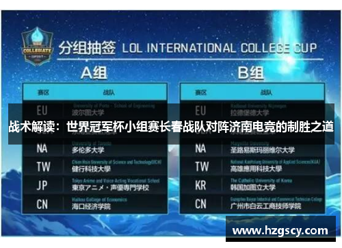 战术解读：世界冠军杯小组赛长春战队对阵济南电竞的制胜之道